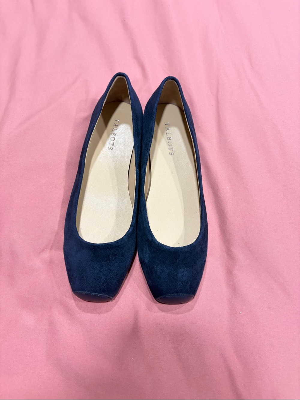 Talbots INDIGO BLUE ADDISION Suede Square-Toe Ballerina Flats + A GIFT 🎁